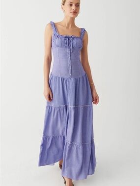 NWT Frankie's Bikinis Christabelle Ruffle Maxi Dress Maxi Dress